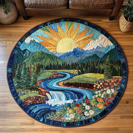 Tranquil Flow Quilted Round Mat NCU0DK5454