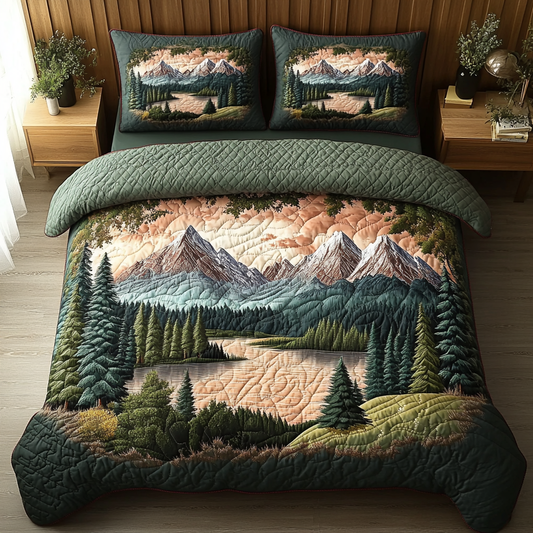Tranquil Forest 3-Piece Quilted Bedding Set NCU0DK7464