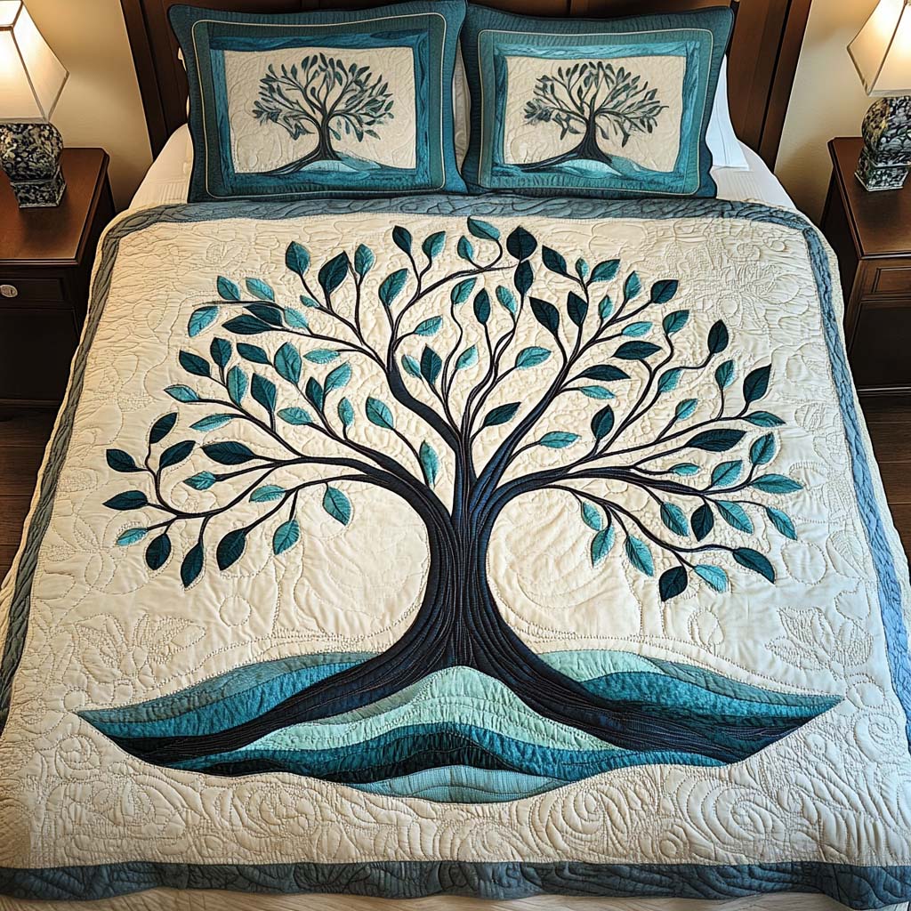 Tranquil Forest 3-Piece Quilted Bedding Set NCU0NT2262