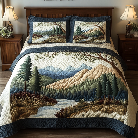 Tranquil Forest 3-Piece Quilted Bedding Set NCU0VH4181