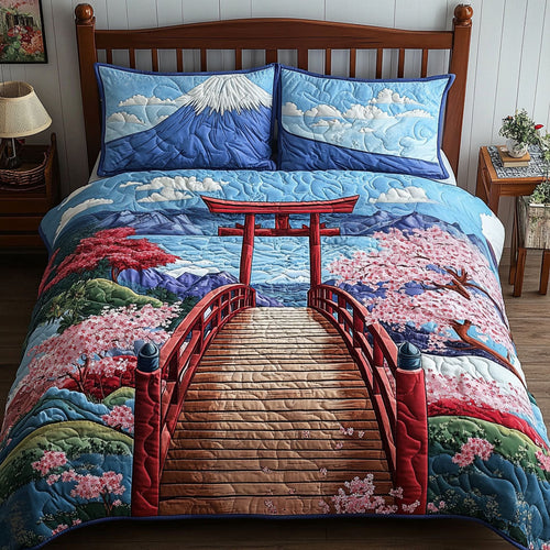Tranquil Fuji 3-Piece Quilted Bedding Set NCU0PT6702