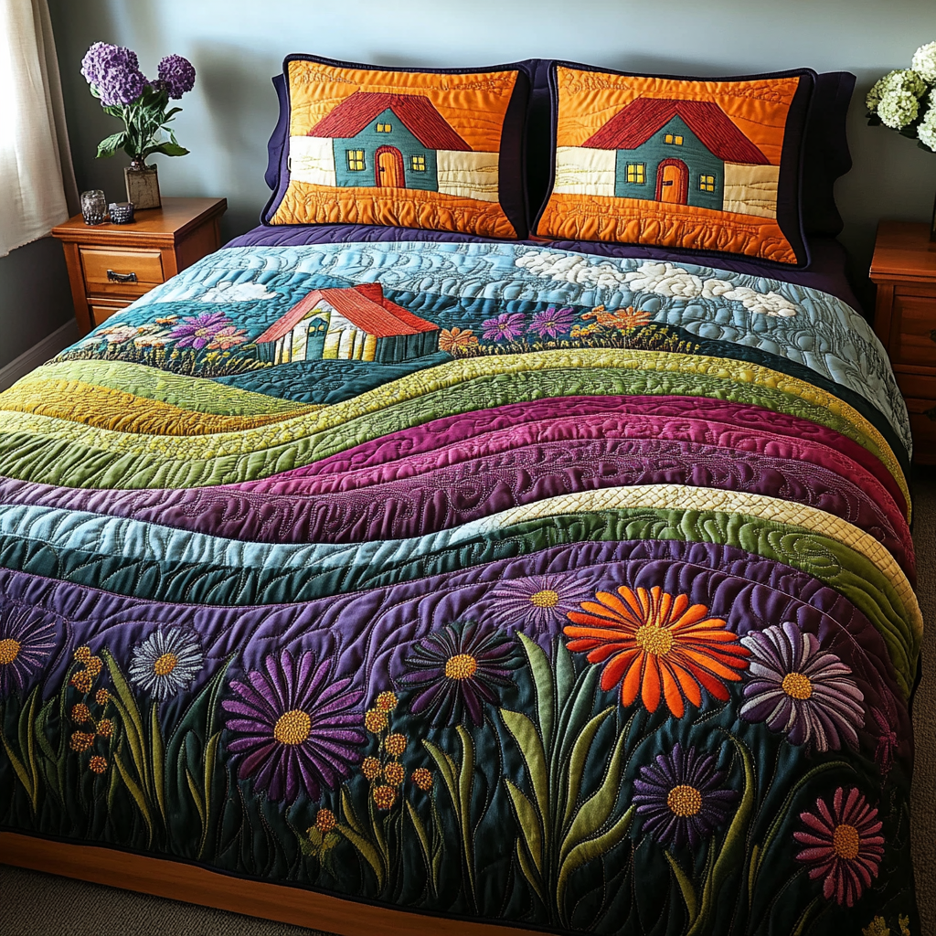 Tranquil Journey 3-Piece Quilted Bedding Set NCU0DK6184