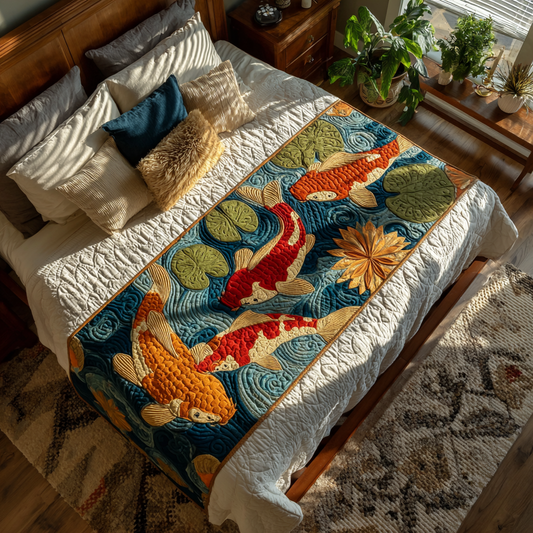 Tranquil Koi Quilted Bed Runner NCU0DK9967