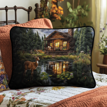 Tranquil Log Cabin Quilted Bedding Pillow Case NCU0DK4250