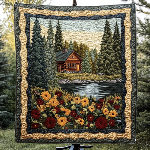 Tranquil Log Cabin Quilted Blanket NCU0DK3586