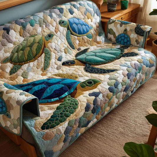 Tranquil Shell Quilted Sofa Cover NCU0NT11697