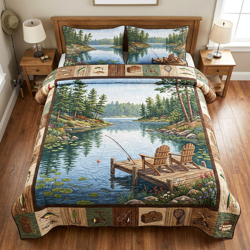 Tranquil Shore 3-Piece Quilted Bedding Set NCU0TV1912