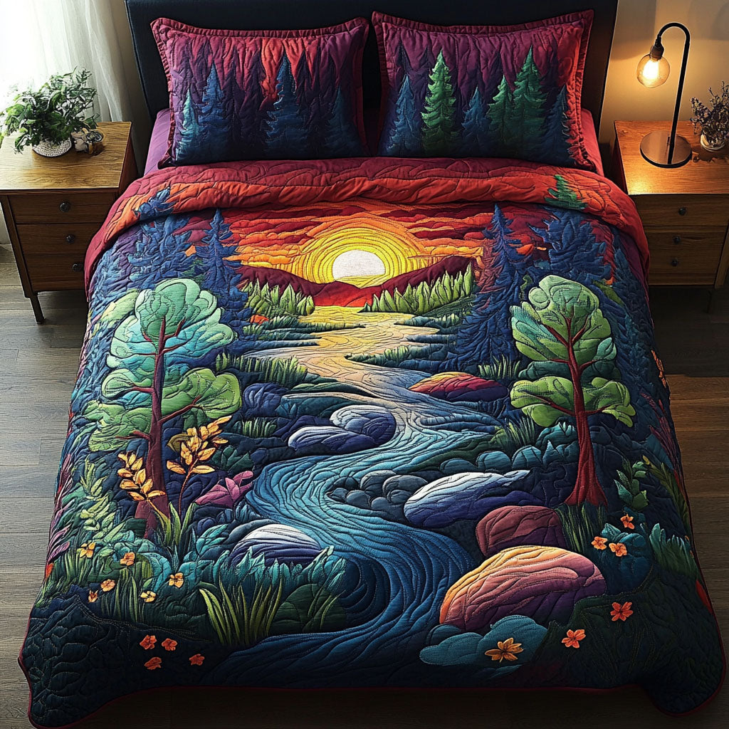 Tranquil Sunrise 3-Piece Quilted Bedding Set NCU0PT3905