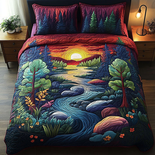 Tranquil Sunrise 3-Piece Quilted Bedding Set NCU0PT3905