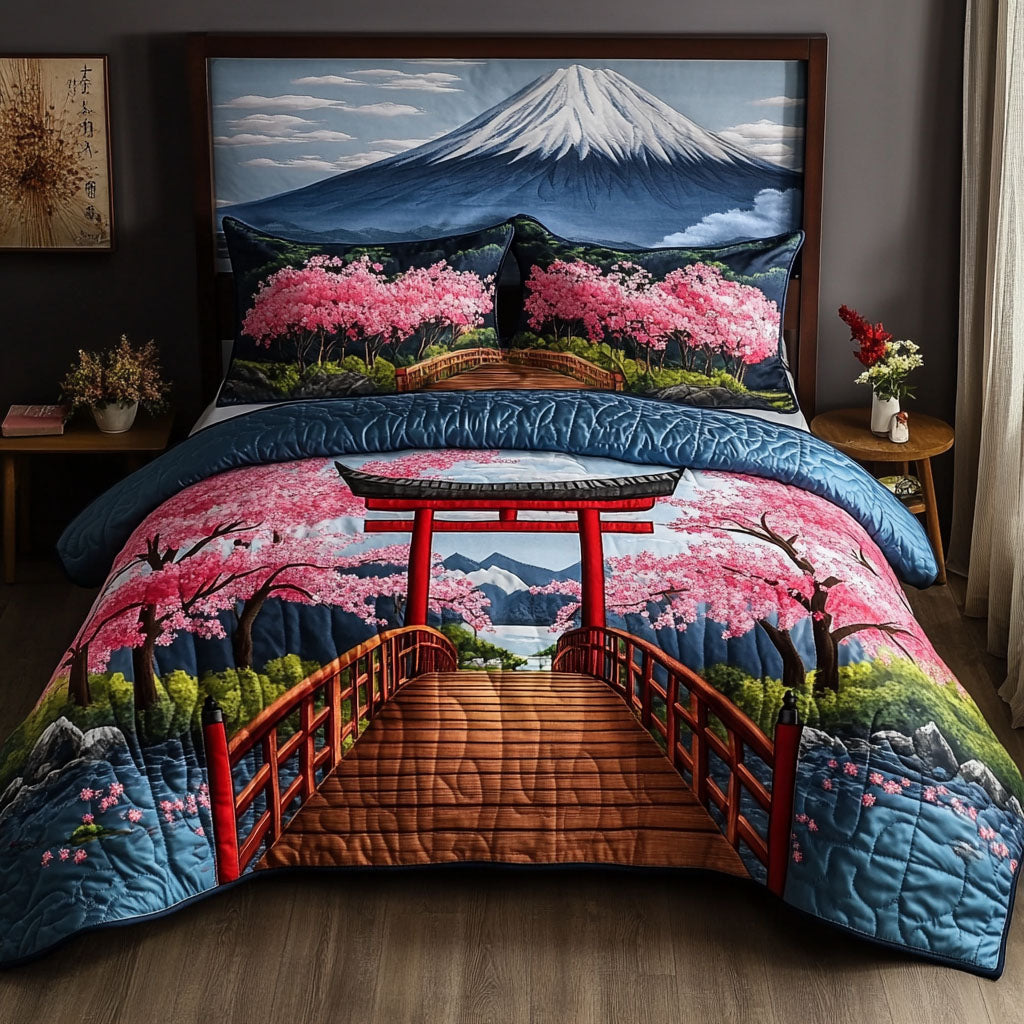 Tranquil Torii 3-Piece Quilted Bedding Set NCU0PT6703