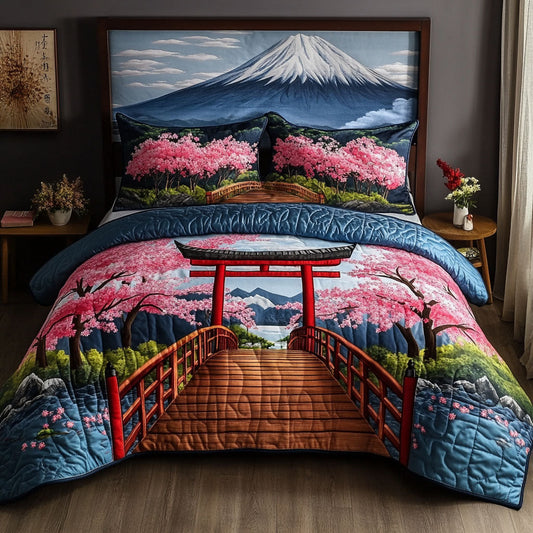 Tranquil Torii 3-Piece Quilted Bedding Set NCU0PT6703