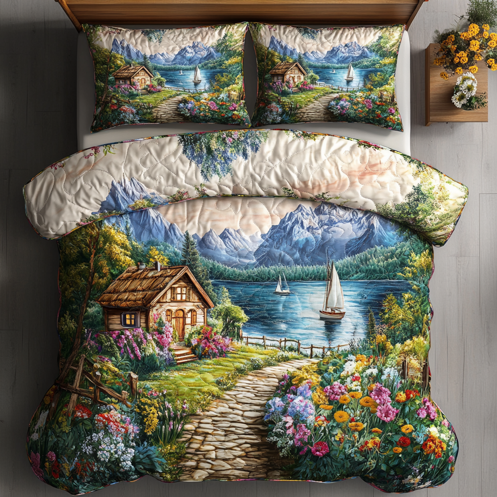 Tranquil Valley 3-Piece Quilted Bedding Set NCU0DK5932