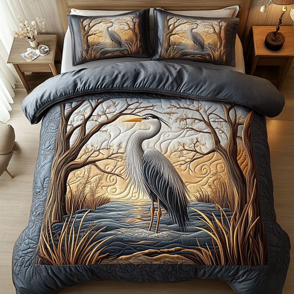 Tranquil Waters 3-Piece Quilted Bedding Set NCU0VH2480