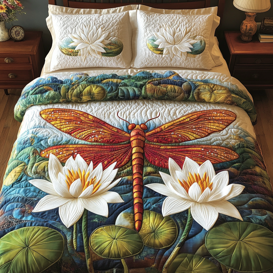 Tranquil Wings 3-Piece Quilted Bedding Set NCU0VH3980