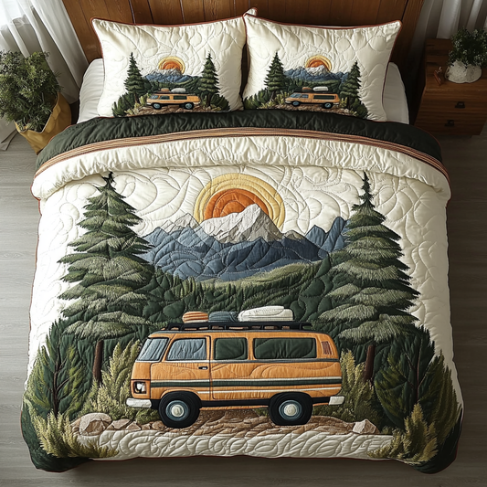 Travel Wheels 3-Piece Quilted Bedding Set NCU0DK7000