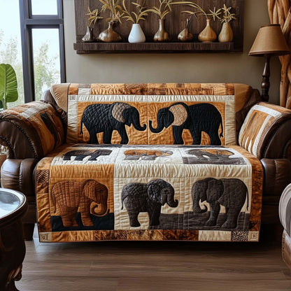 Traveling Pachyderm Quilted Sofa Cover NCU0NT10860