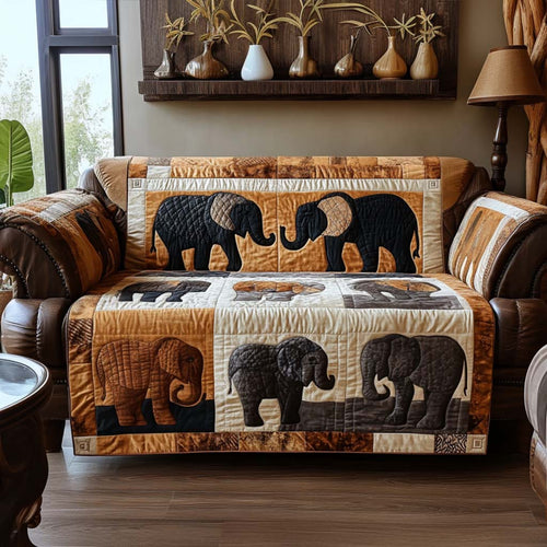 Traveling Pachyderm Quilted Sofa Cover NCU0NT10860