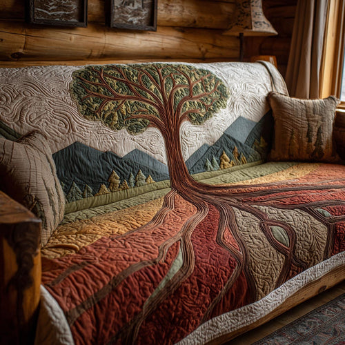 Tree Harmony Quilted Sofa Cover NCU0DV9187