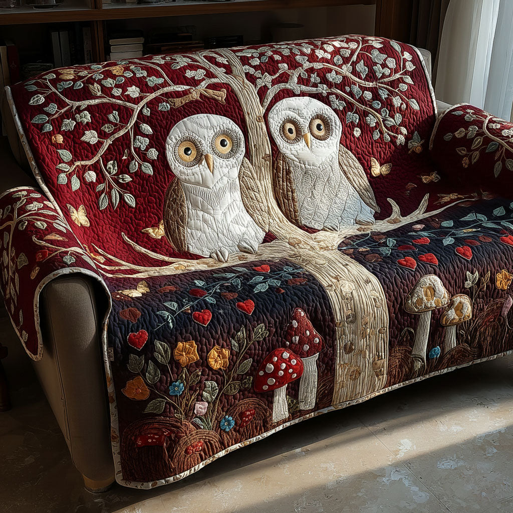 Tree Hug Owls Quilted Sofa Cover NCU0PT10949