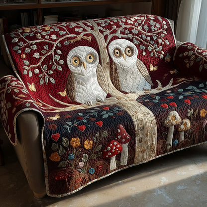 Tree Hug Owls Quilted Sofa Cover NCU0PT10949