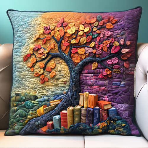 Tree Of Book Quilted Pillow Case NCU0DV1199