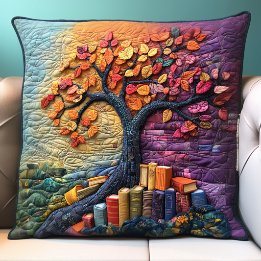 Tree Of Book Quilted Pillow Case NCU0DV1199