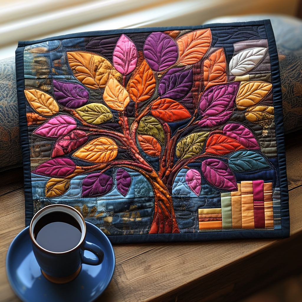 Tree Of Book Quilted Placemat NCU0DV1236