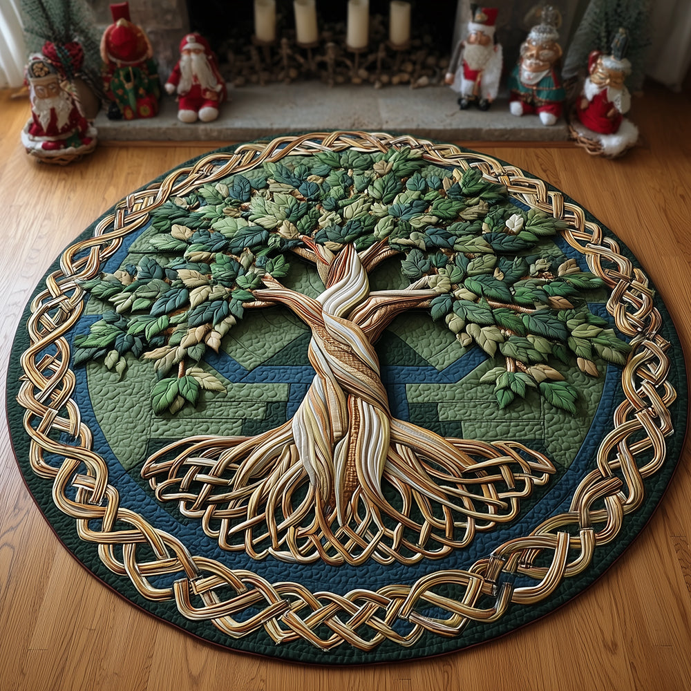 Tree Of Life Quilted Round Mat NCU0TH3324