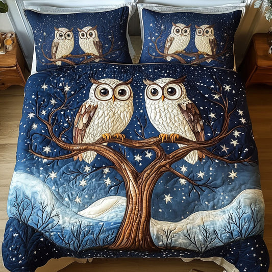Tree Owls 3-Piece Quilted Bedding Set NCU0NT3369