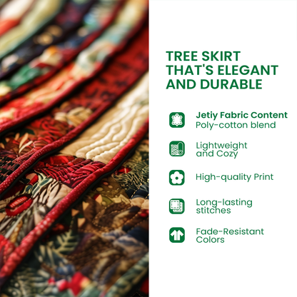 Holiday Cottage Christmas Quilted Tree Skirt NCU0DK11427