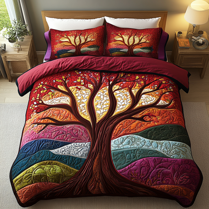Tree Spirit 3-Piece Quilted Bedding Set NCU0DK7712