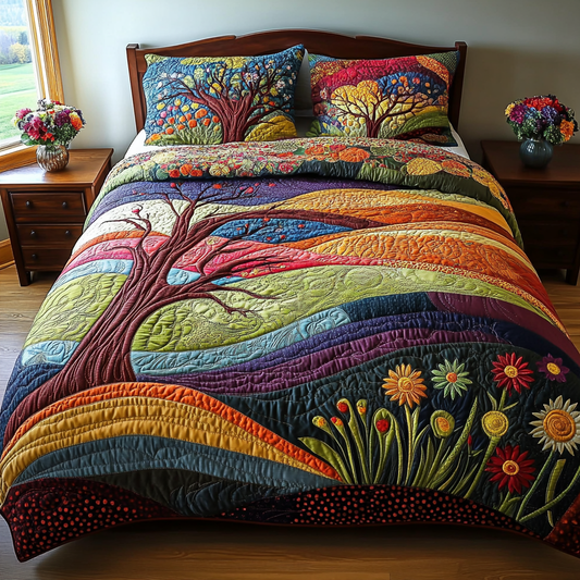 Tree of Dream 3-Piece Quilted Bedding Set NCU0DV4060