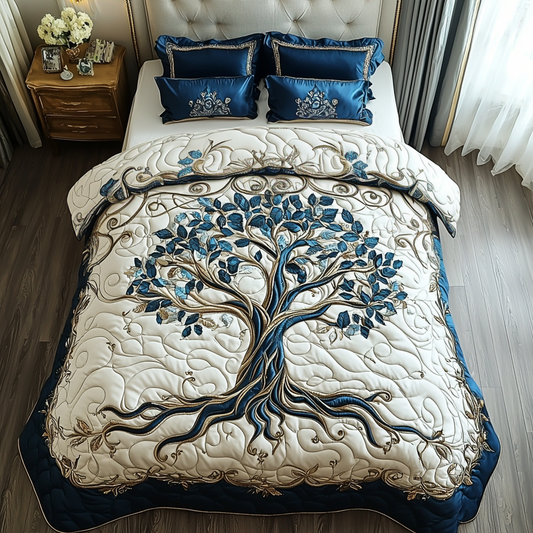 Tree of Harmony 3-Piece Quilted Bedding Set NCU0DV6089