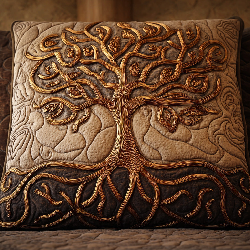 Tree of Harmony Quilted Pillow Case NCU0DV6316