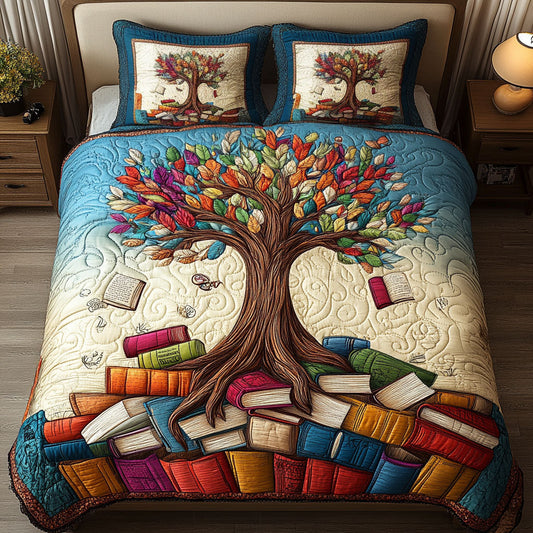Tree of Knowledge 3-Piece Quilted Bedding Set NCU0NT2925