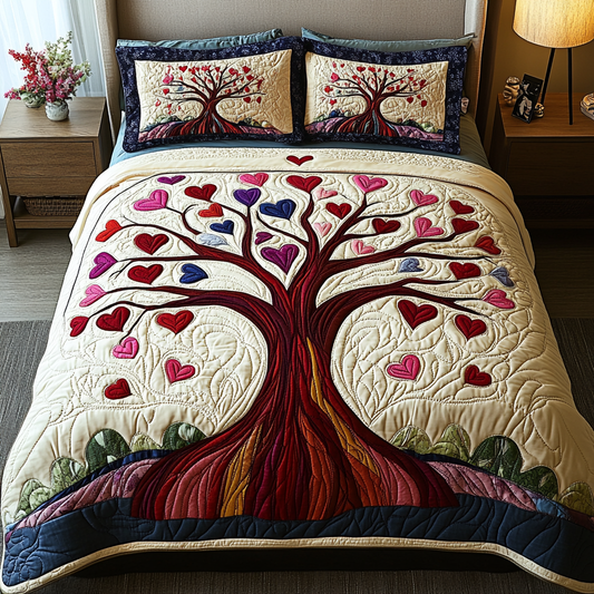 Tree of Love 3-Piece Quilted Bedding Set NCU0DV2347