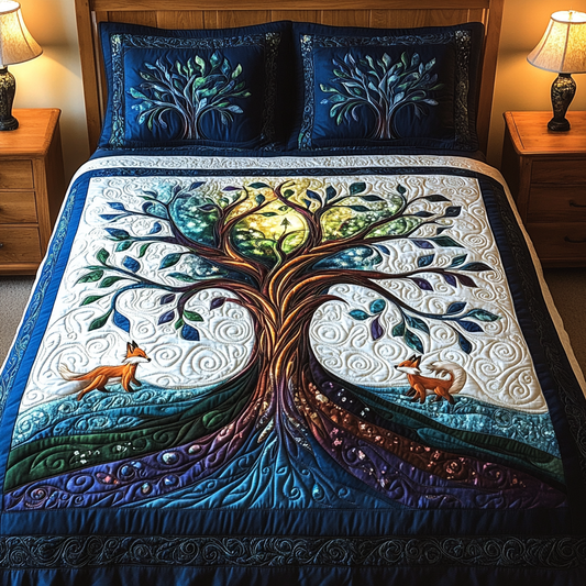 Tree of Tranquility 3-Piece Quilted Bedding Set NCU0TL1998
