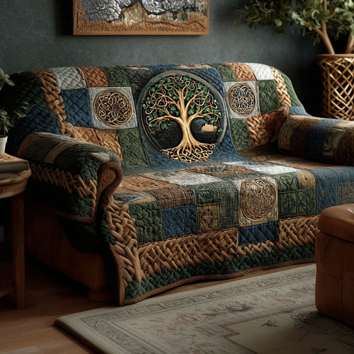 Tree of Tranquility Quilted Sofa Cover NCU0PT11302