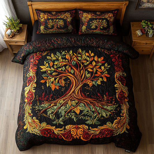 Tree of Triumph 3-Piece Quilted Bedding Set NCU0PT3142