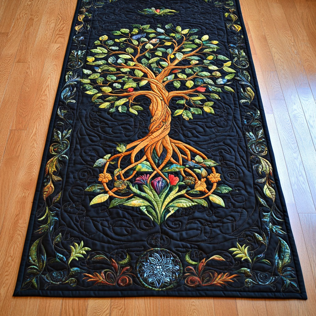 Tree of Wisdom Quilted Table Runner NCU0PT3435