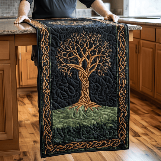 Tree of Life Elegance Quilted Table Runner NCU0TH1741