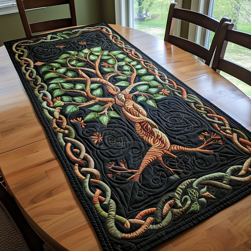 Tree of Life Quilted Table Runner NCU0TH459