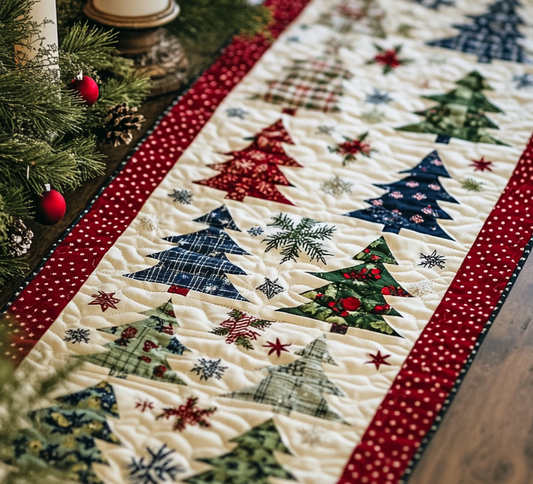 Treetop Cheer Quilted Table Runner NCU0VH206