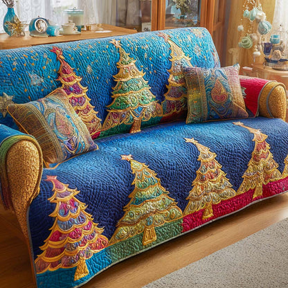 Tri-Stripe Tree Quilted Sofa Cover NCU0XD1926