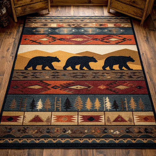 Tribal Bear Area Rug NCU0TD2443