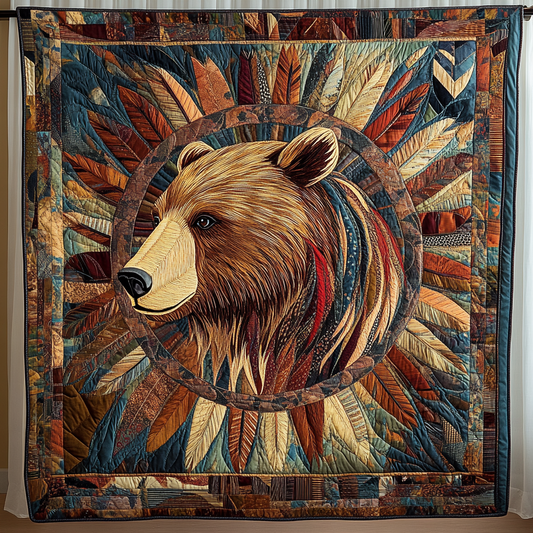 Tribal Bear Quilted Blanket NCU0DK8990
