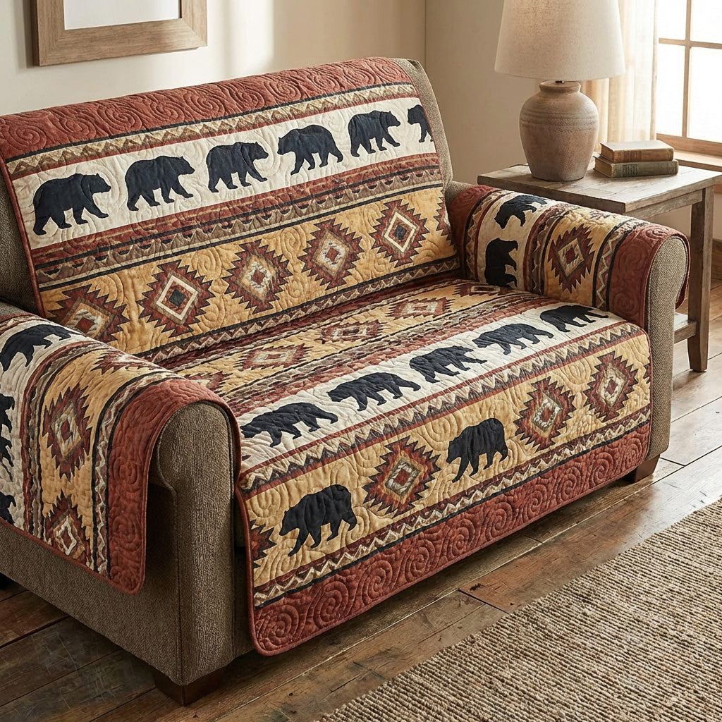 Tribal Bear Quilted Sofa Cover NCU0TV1635