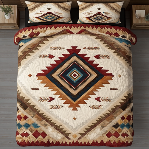 Tribal Echo 3-Piece Quilted Bedding Set NCU0DK8967