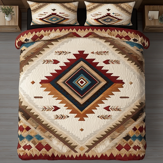 Tribal Echo 3-Piece Quilted Bedding Set NCU0DK8967