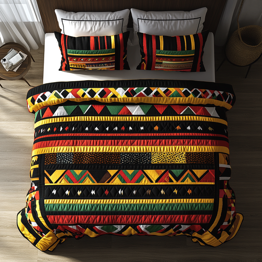 Tribal Essence 3-Piece Quilted Bedding Set NCU0DK7755